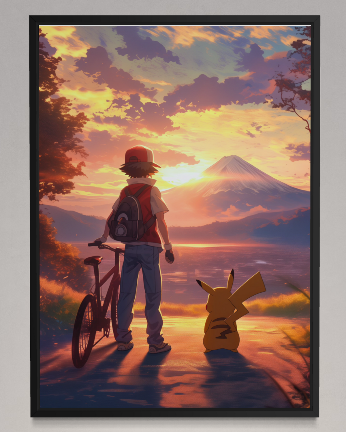 Ash & Pikachu Chasing Horizons - Pokemon Inspired Album Poster - USA