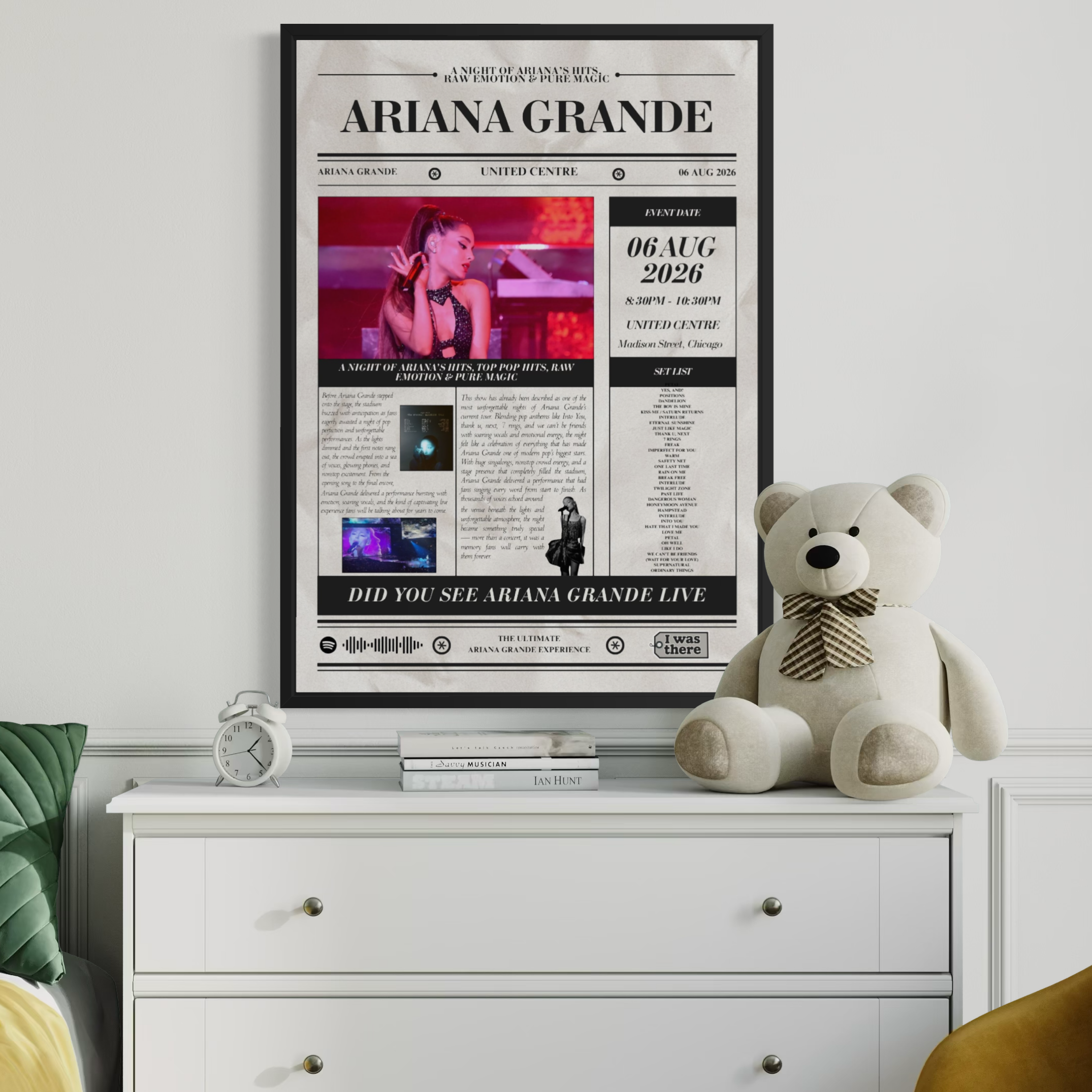 Ariana Grande - Personalised Newspaper Style Concert Poster (USA Tour)