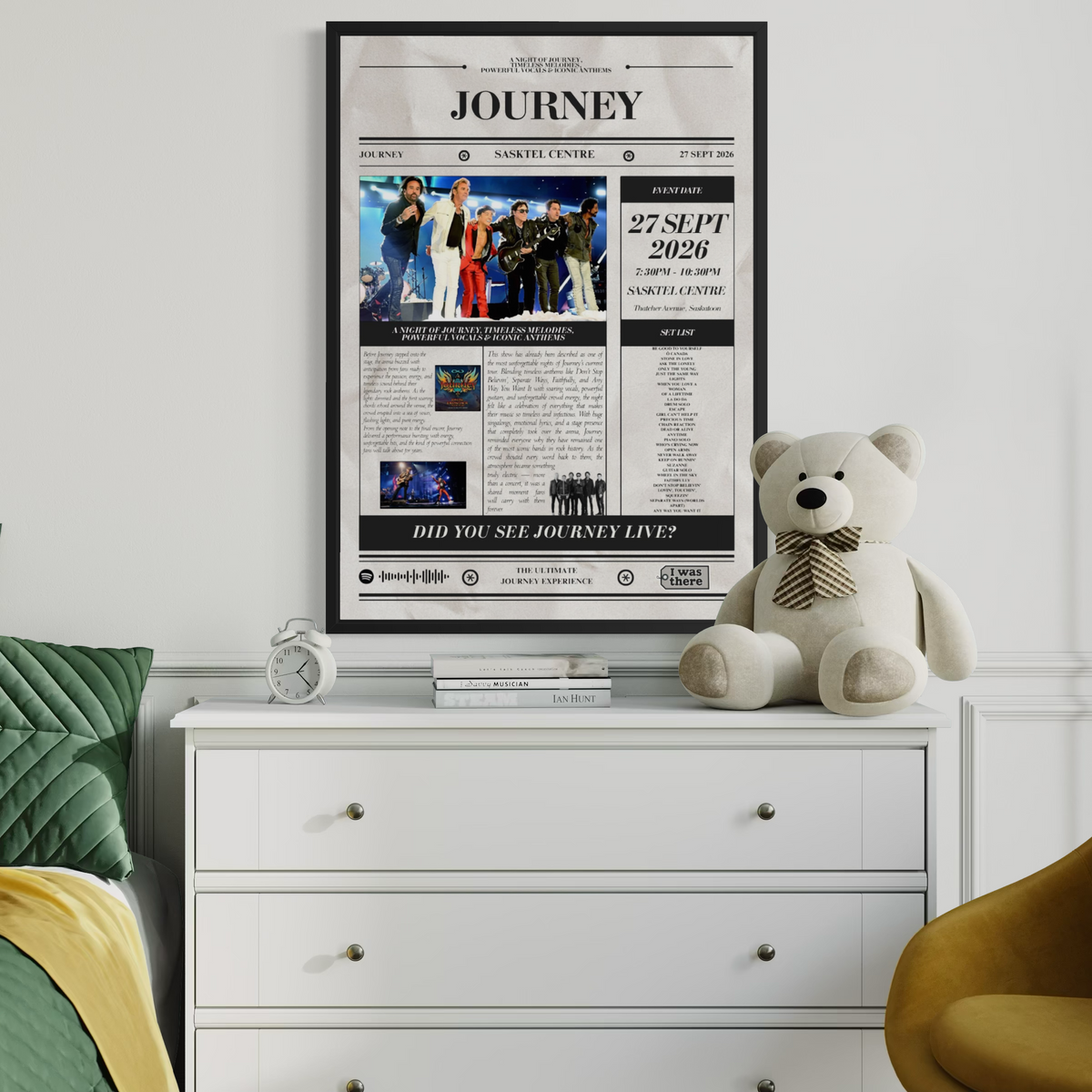 Journey - Personalised Newspaper Style Concert Poster (USA Tour)
