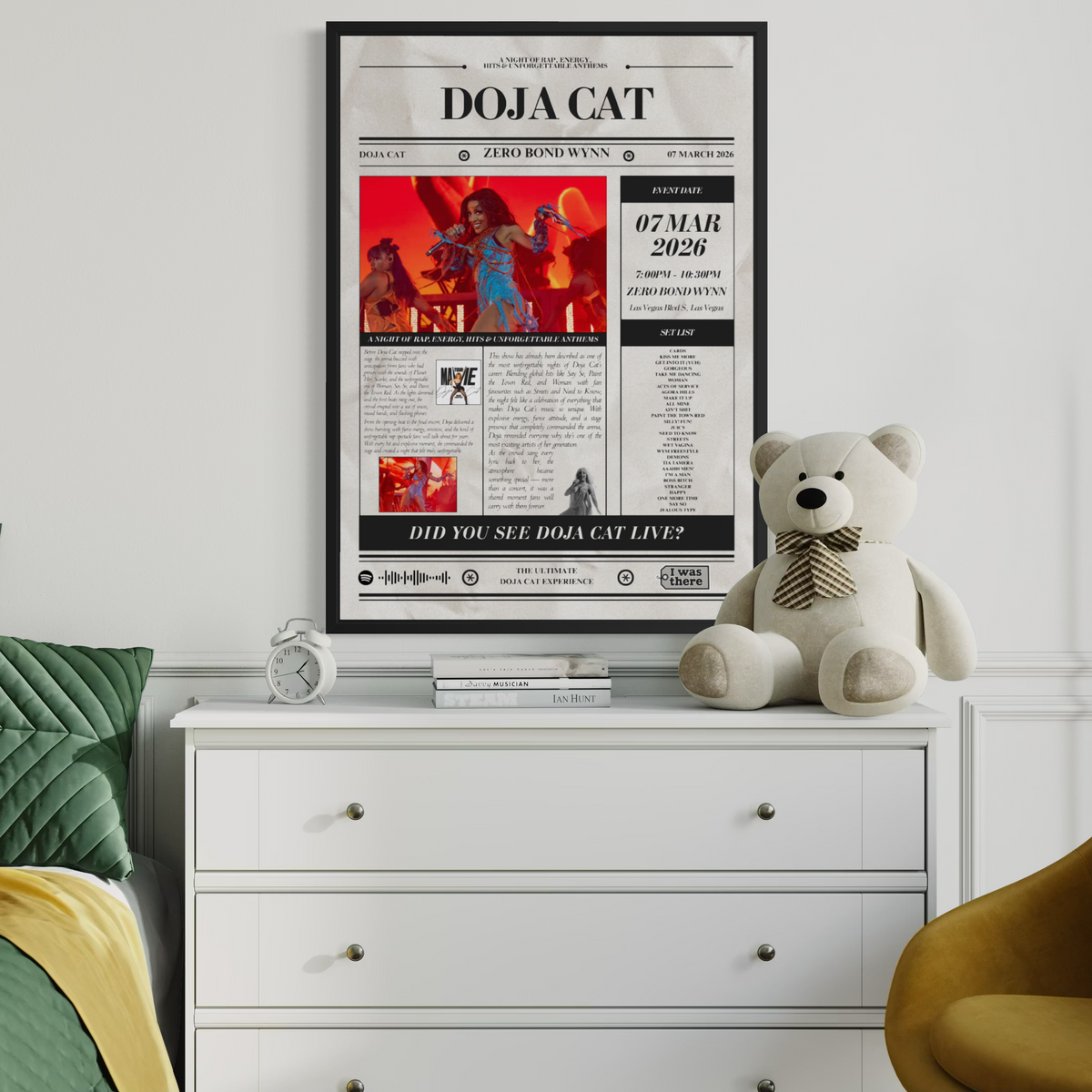 Doja Cat - Personalised Newspaper Style Concert Poster (USA Tour)