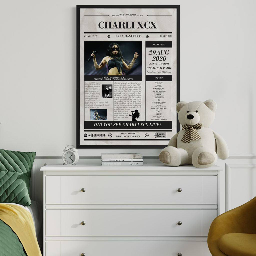 Charlie XCX - Personalised Newspaper Style Concert Poster (USA Tour)
