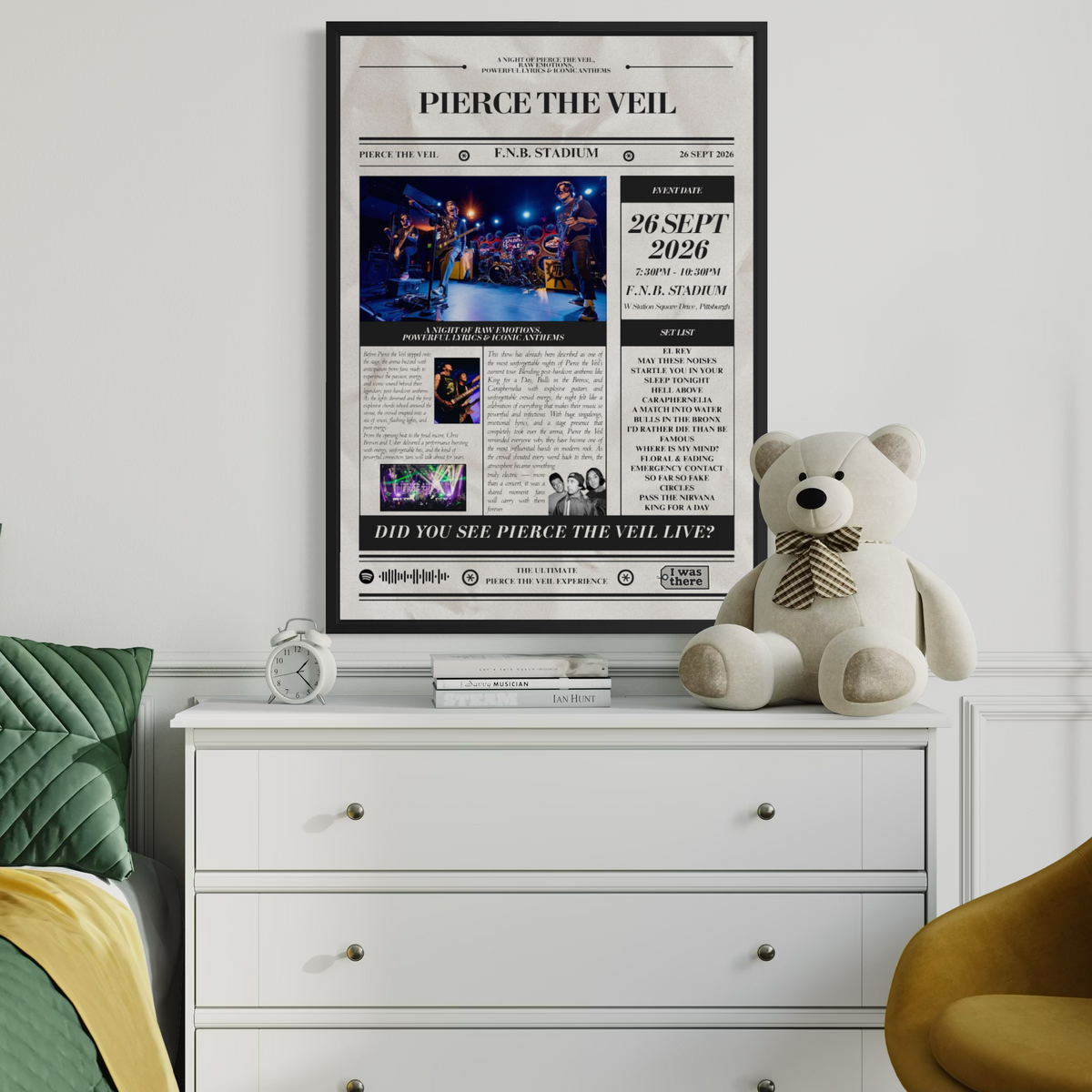 Pierce The Veil - Personalised Newspaper Style Concert Poster (USA Tour)