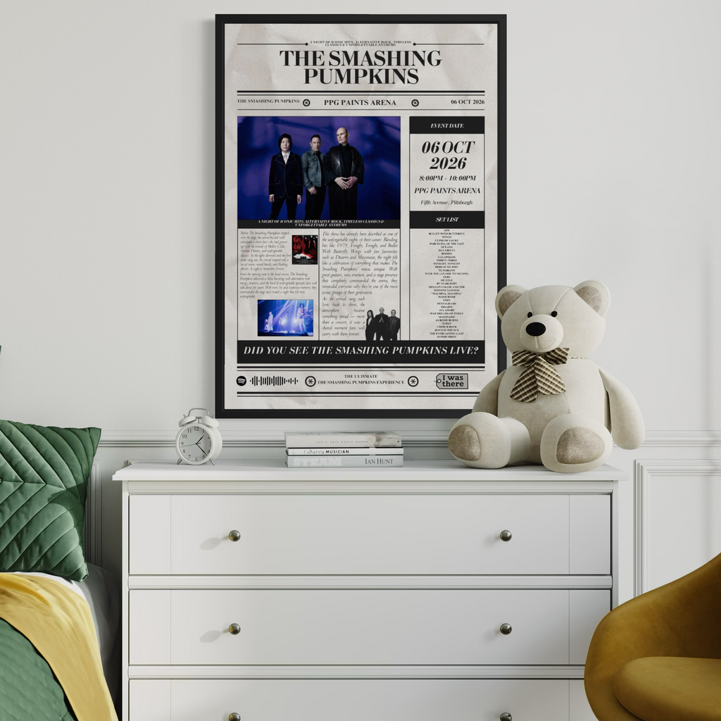 Smashing Pumpkins - Personalised Newspaper Style Concert Poster (USA Tour)