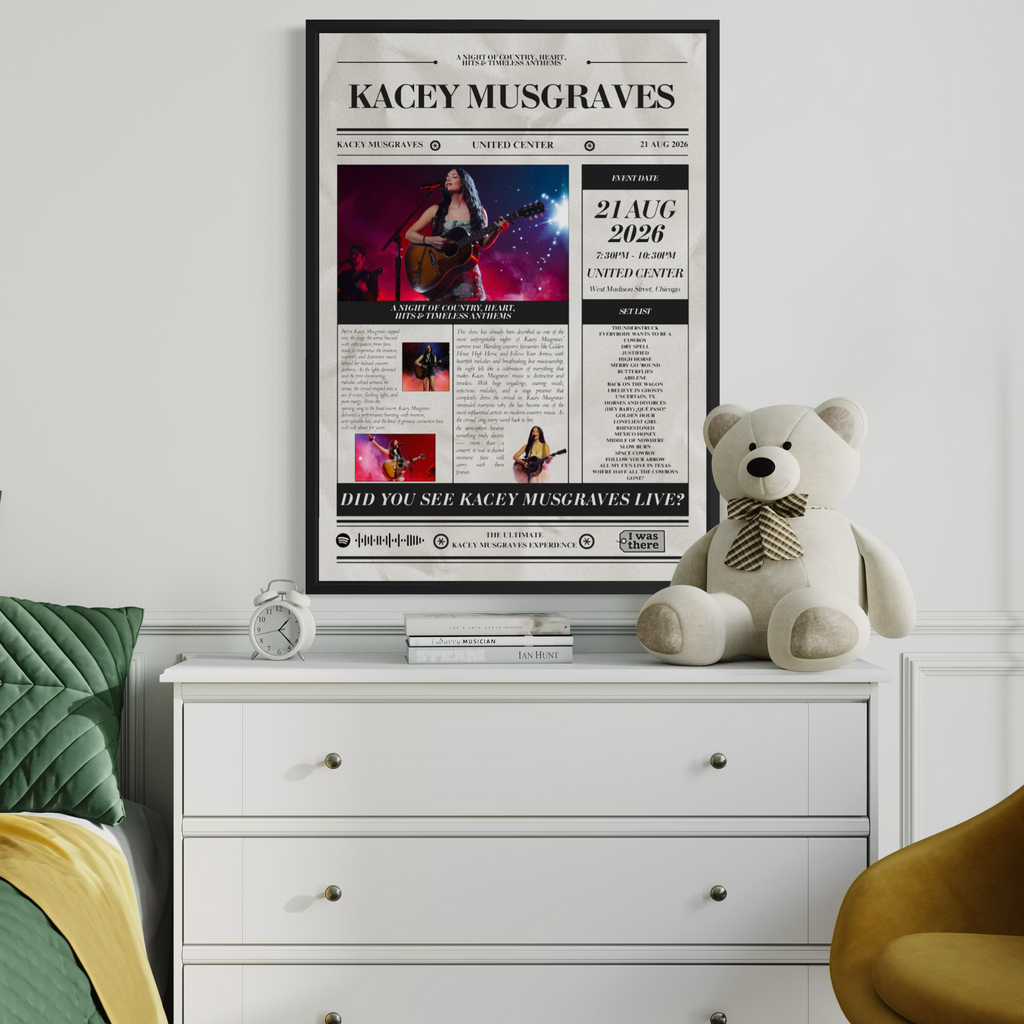 Kacey Musgraves - Personalised Newspaper Style Concert Poster (USA Tour)