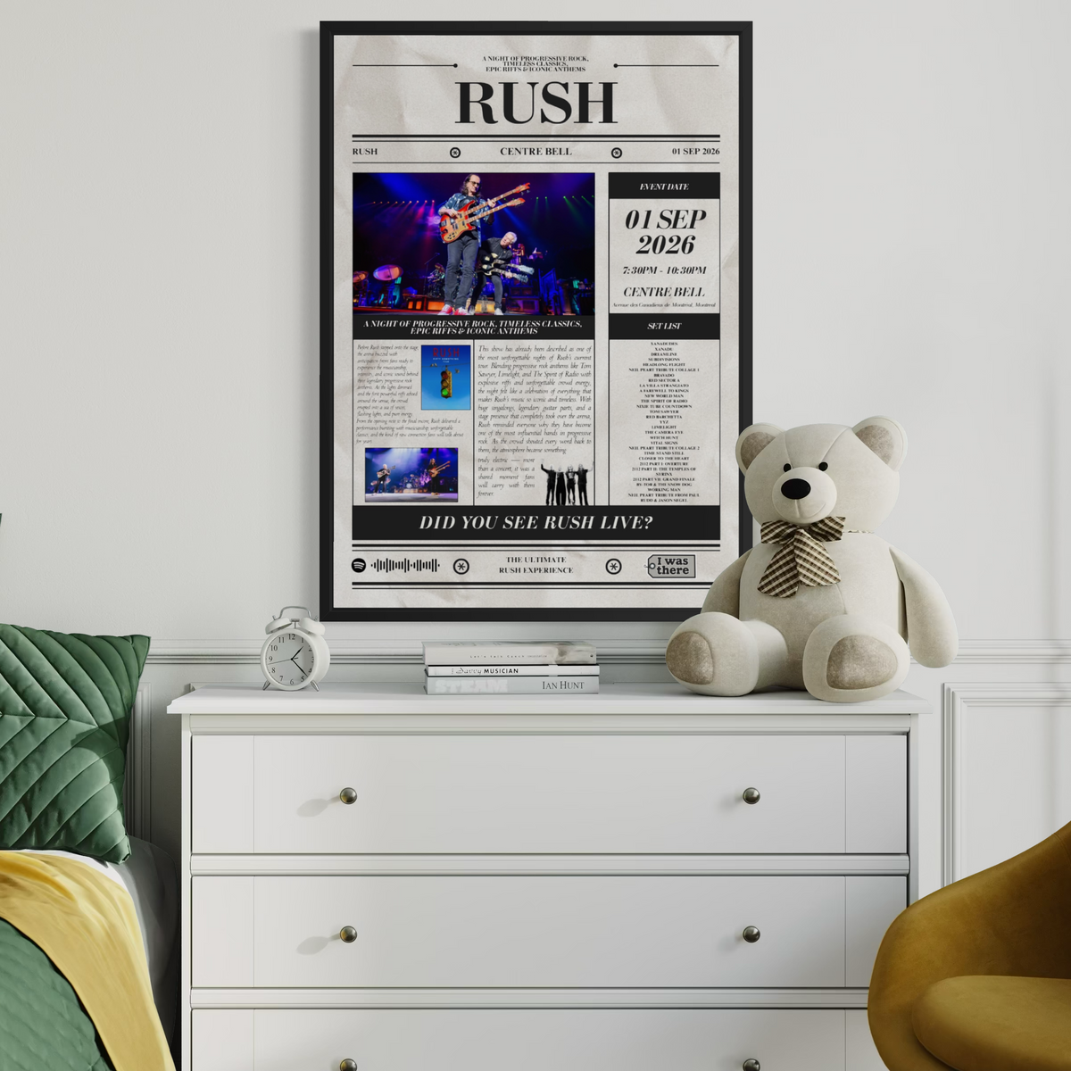 Rush - Personalised Newspaper Style Concert Poster (USA Tour)
