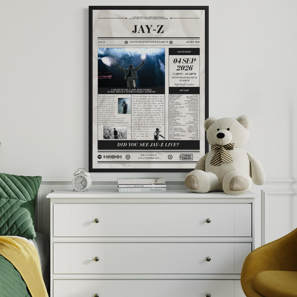 Jay-Z - Personalised Newspaper Style Concert Poster (USA Tour)