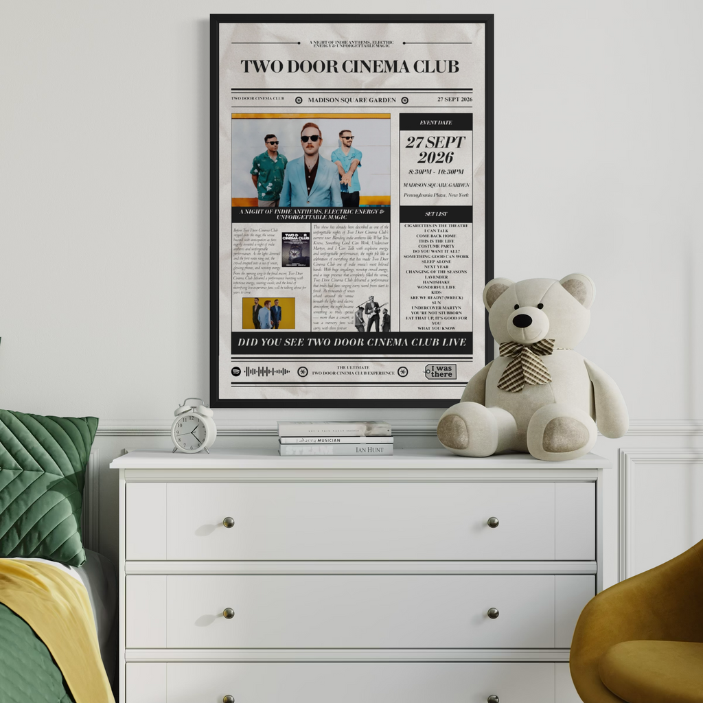 Two Door Cinema Club - Personalised Newspaper Style Concert Poster (USA Tour)