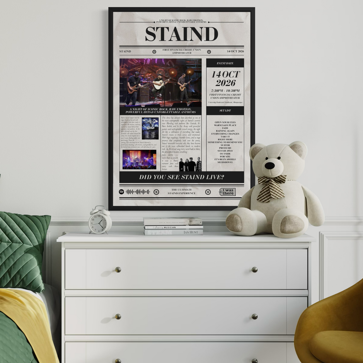 Staind - Personalised Newspaper Style Concert Poster (USA Tour)