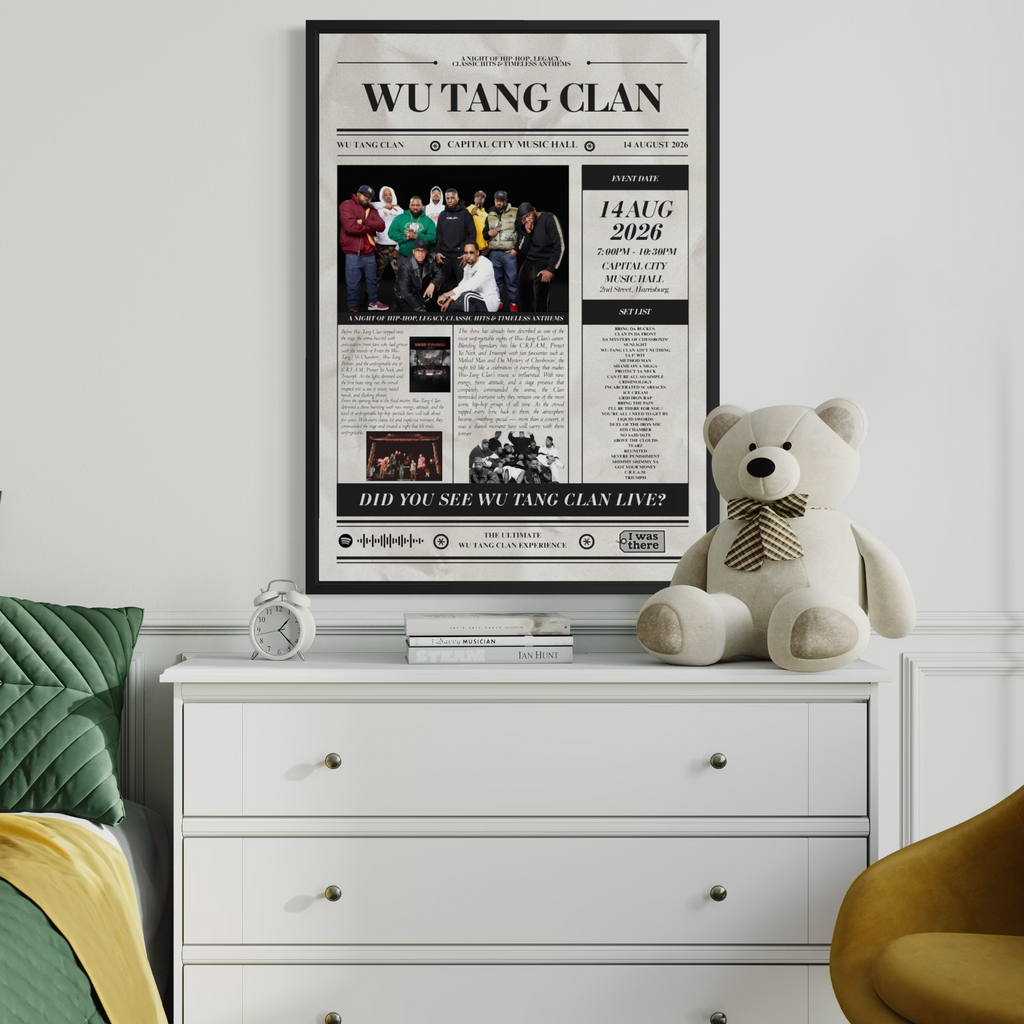 Wu Tang Clan - Personalised Newspaper Style Concert Poster (USA Tour)