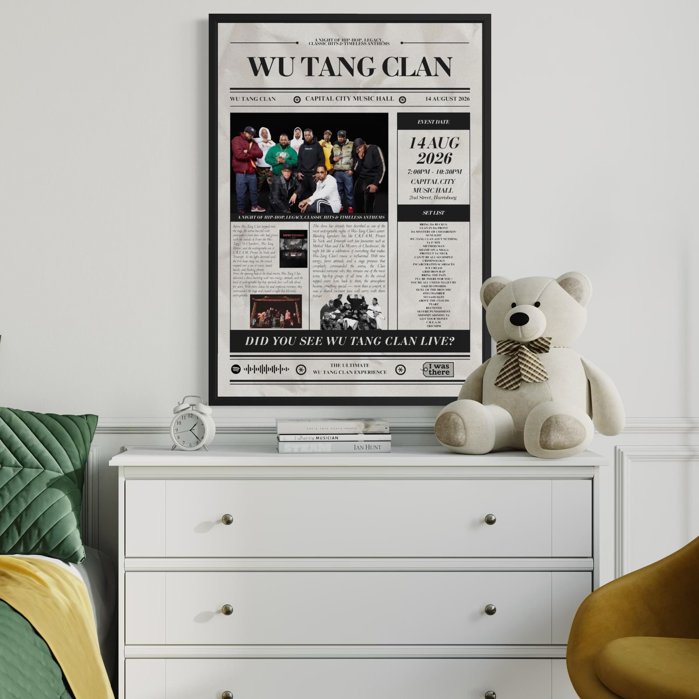 Wu Tang Clan - Personalised Newspaper Style Concert Poster (USA Tour)