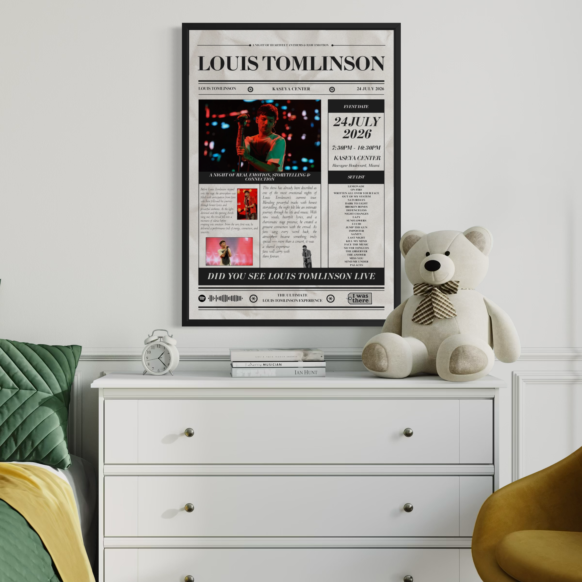 Louis Tomlinson - Personalised Newspaper Style Concert Poster (USA Tour)