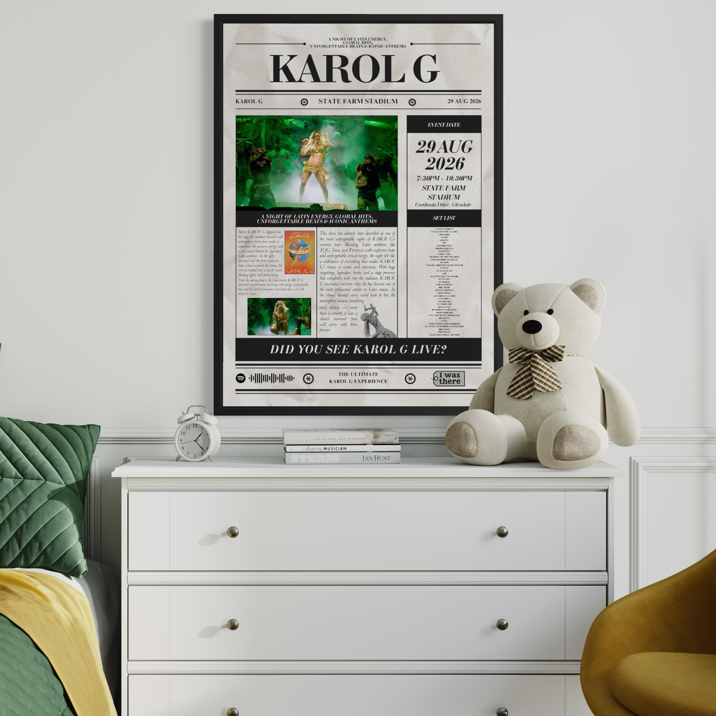 Karol G - Personalised Newspaper Style Concert Poster (USA Tour)