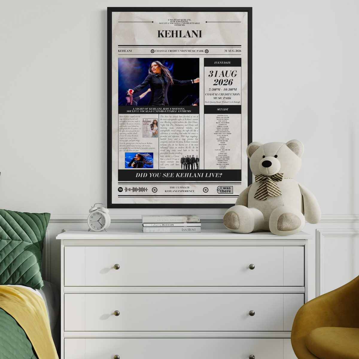 Kehlani - Personalised Newspaper Style Concert Poster (USA Tour)