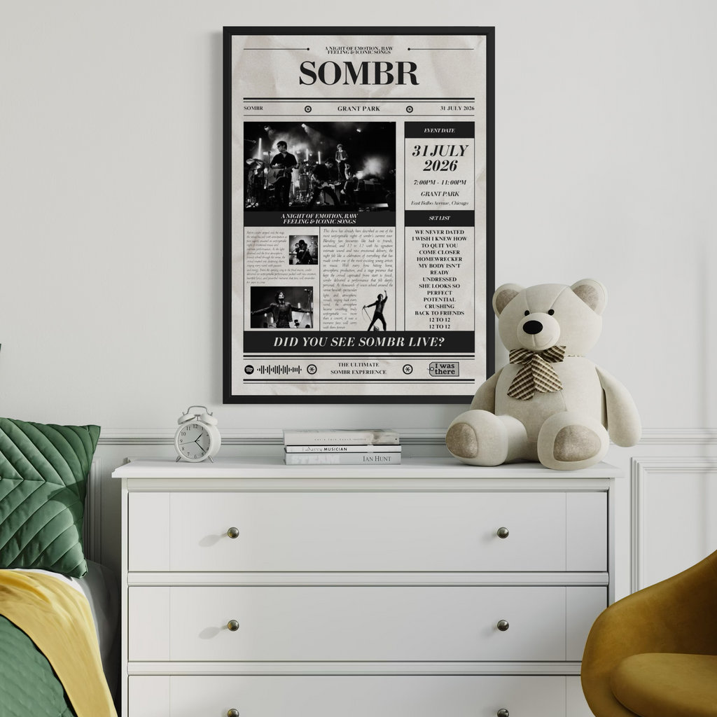 Sombr - Personalised Newspaper Style Concert Poster (USA Tour)