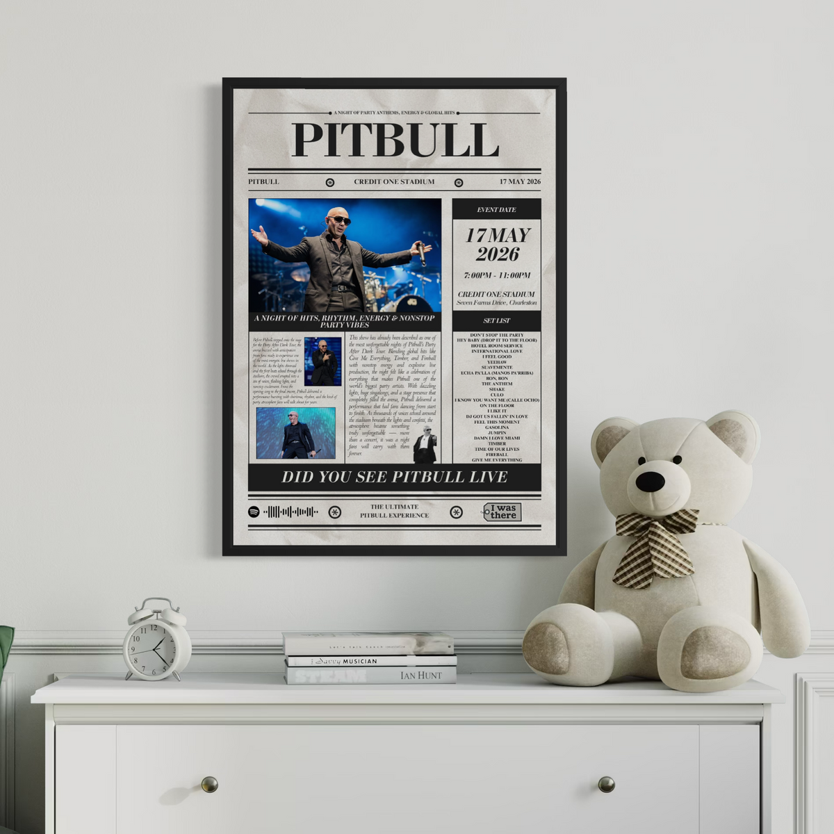 Pitbull - Personalised Newspaper Style Concert Poster (USA Tour)