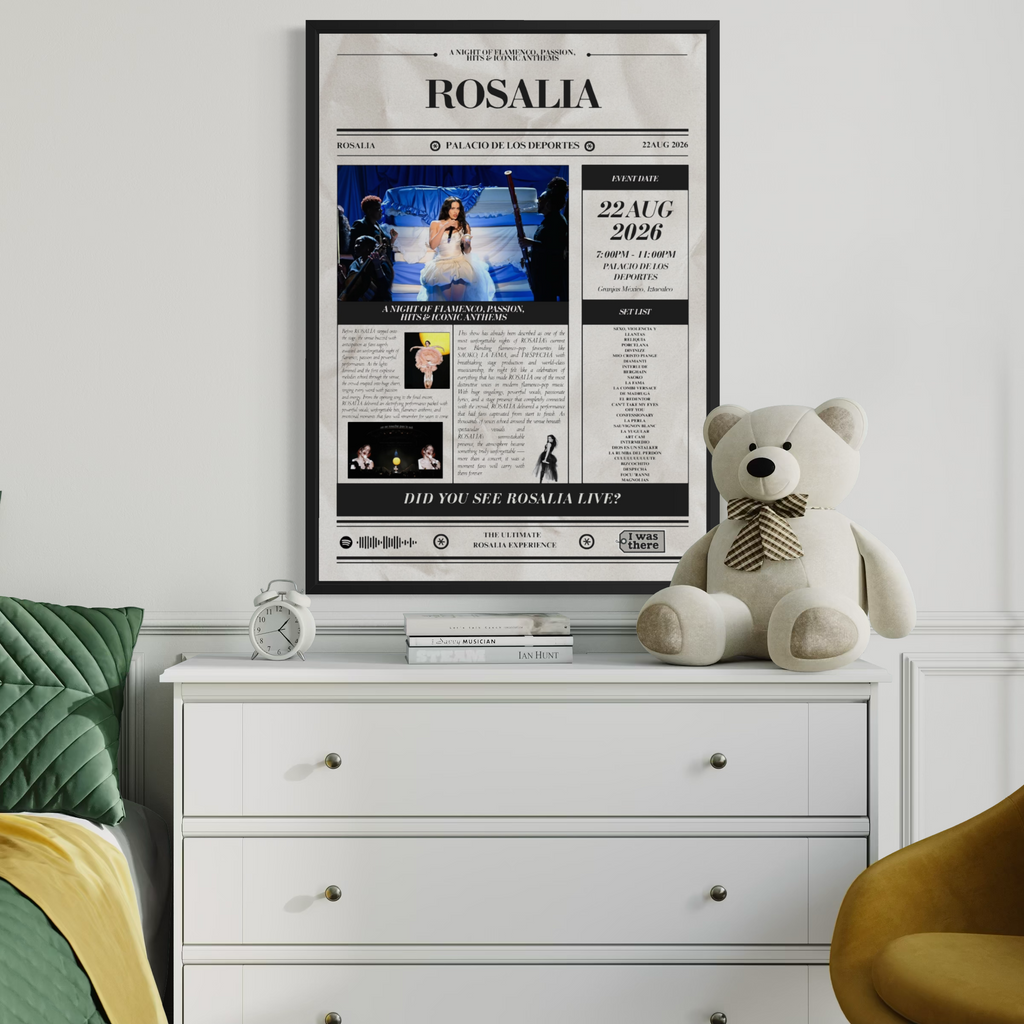 Rosalia - Personalised Newspaper Style Concert Poster (USA Tour)