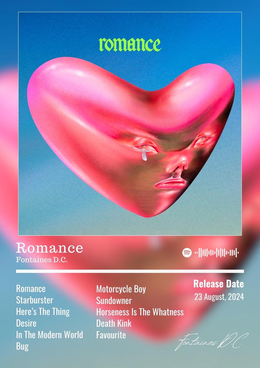 Romance - Fontaines D.C. Inspired Album Poster - USA