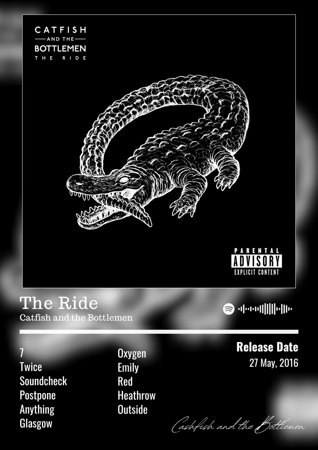 The Ride - Catfish and the Bottlemen Inspired Album Poster - USA